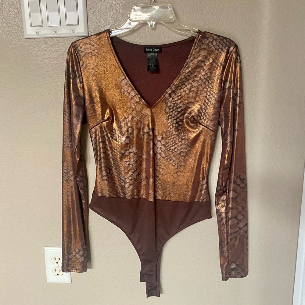 Bronze Snakeskin Bodysuit